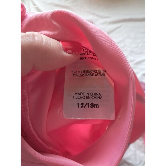 Girls 2 Piece UV SKINZ Sun & Swim Set UPF 50+ Sun Protection 12/18 Month Pink - Picture 2 of 4